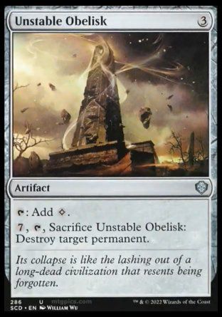 Unstable Obelisk (Starter Commander Decks) Trading Card