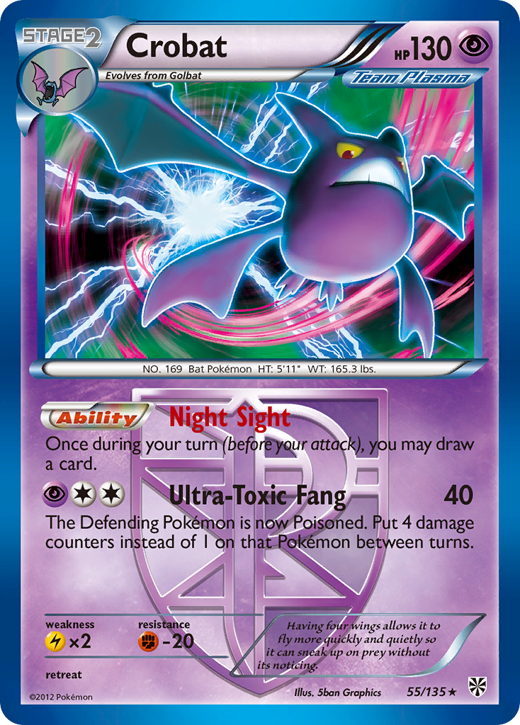 Crobat (55/135) - Plasma Storm Pokémon Card