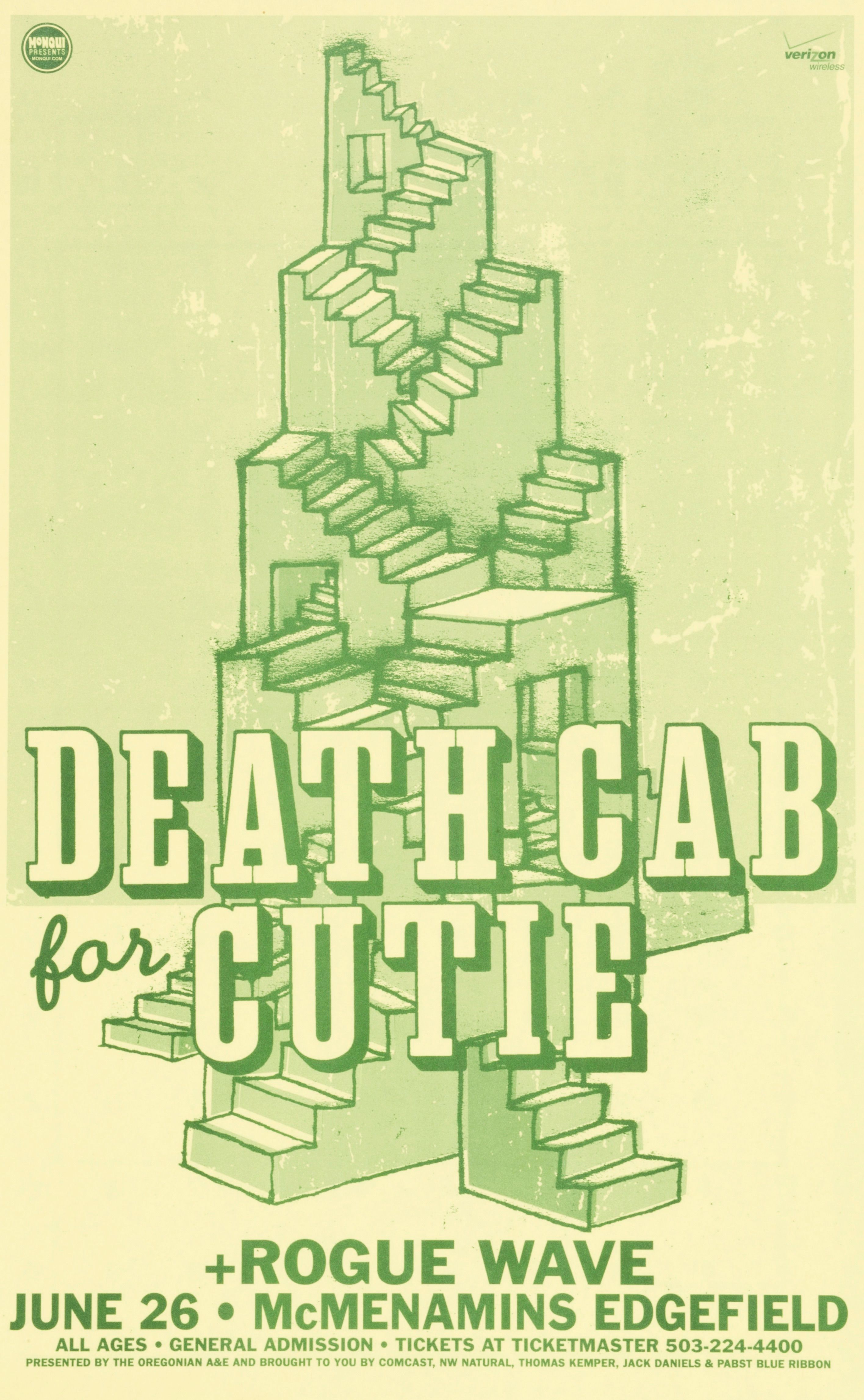 MXP-176.4 Death Cab For Cutie 2008 Edgefield  Jun 26 Concert Poster