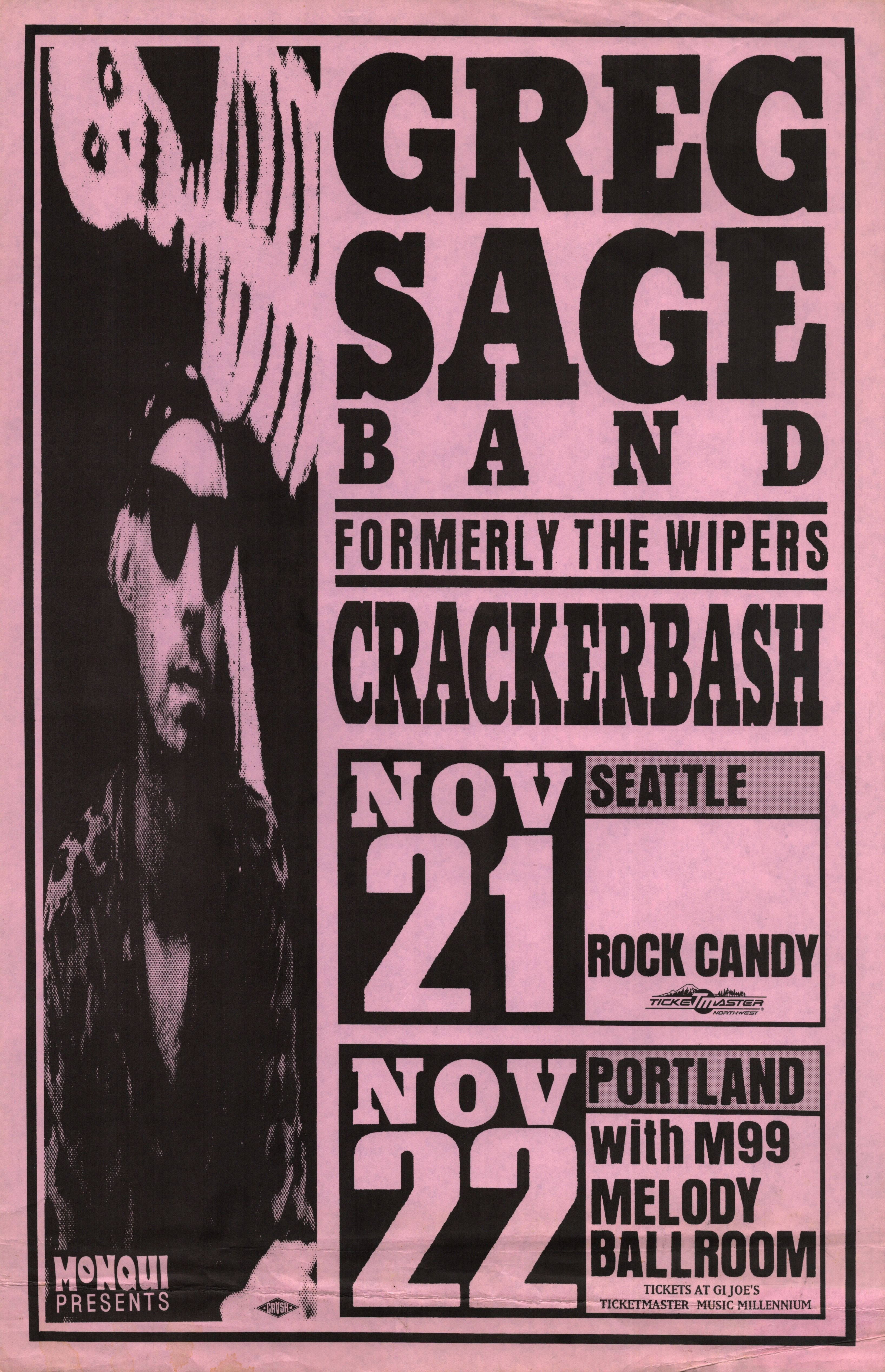 MXP-67.2 Greg Sage Band Rockcandy & Melody Ballroom 1993 Concert Poster