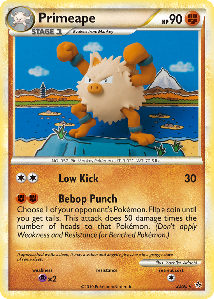 Primeape (22/95) - HS—Unleashed Pokémon Card