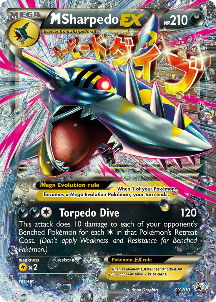 M Sharpedo-EX MEGA (XY200) - XY Black Star Promos Pokémon Card