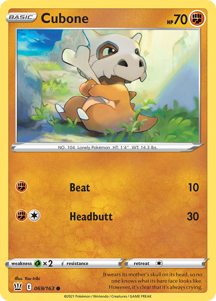 Cubone (69/163) - Battle Styles Pokémon Card