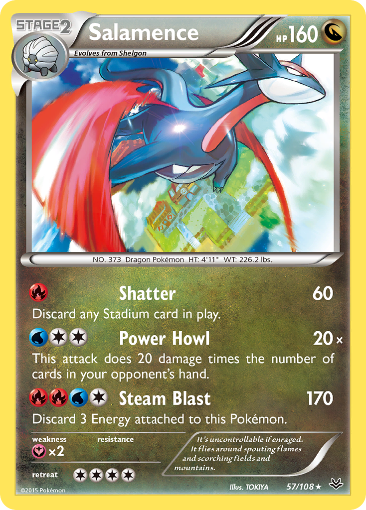 Salamence (57/108) - Roaring Skies Pokémon Card