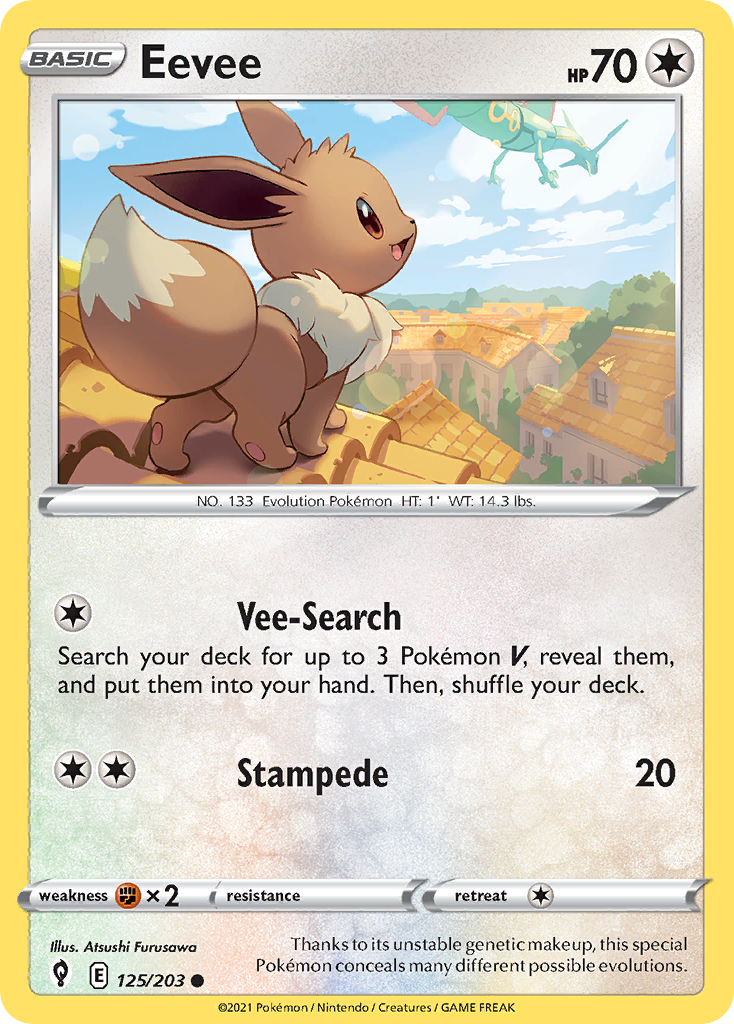 Eevee (125/203) - Evolving Skies Pokémon Card