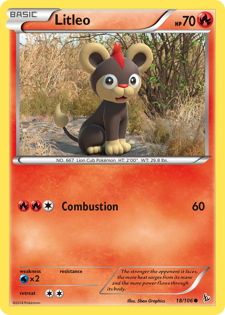 Litleo (18/106) - Flashfire Pokémon Card