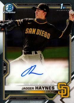 Jagger Haynes 2021 Bowman Chrome - Prospect Autographs Baseball #CPA-JH Sports Card