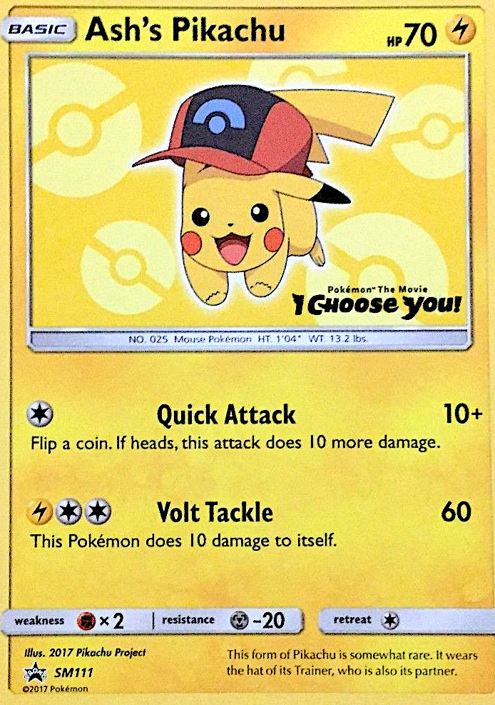 Ash's Pikachu (SM111) - SM Black Star Promos Pokémon Card