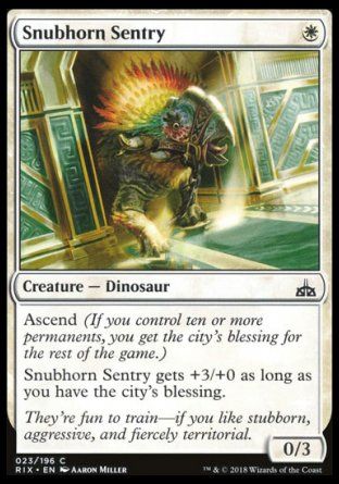 Snubhorn Sentry (Rivals of Ixalan) Trading Card