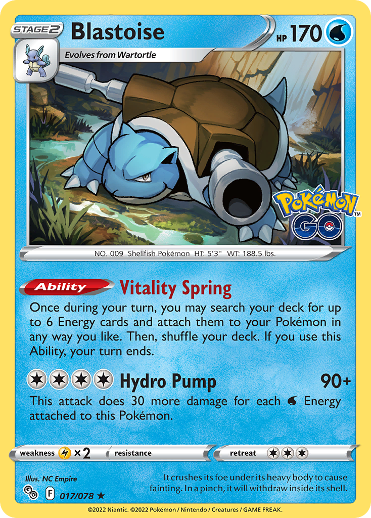 Blastoise (17/78) - Pokémon GO Pokémon Card