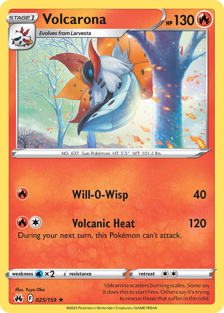 Volcarona (25/159) - Crown Zenith Pokémon Card