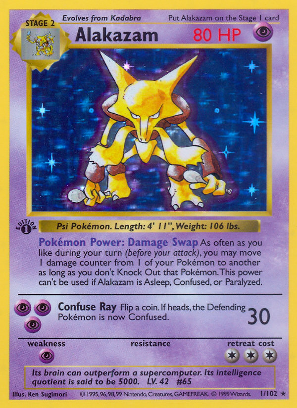 Alakazam (1/102) - Base (1st Edition) Pokémon Card