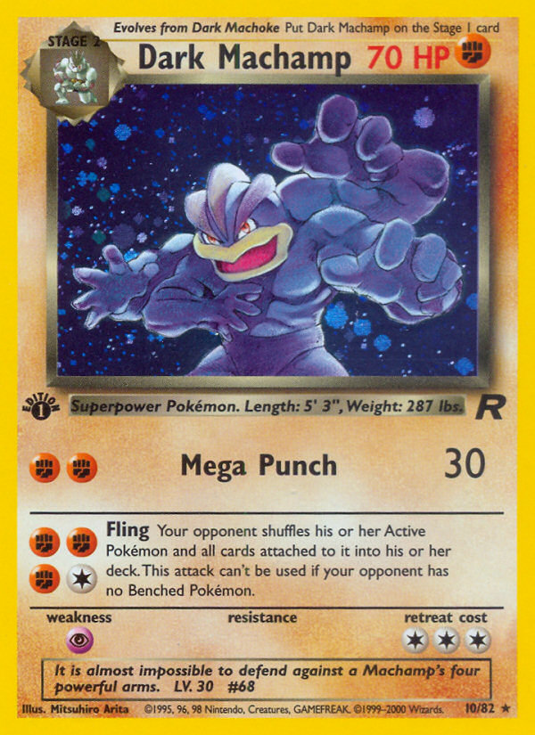 Dark Machamp (10/82) - Team Rocket (1st Edition) Pokémon Card