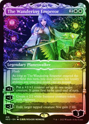 The Wandering Emperor (Showcase) (Kamigawa: Neon Dynasty - Foil Etched)