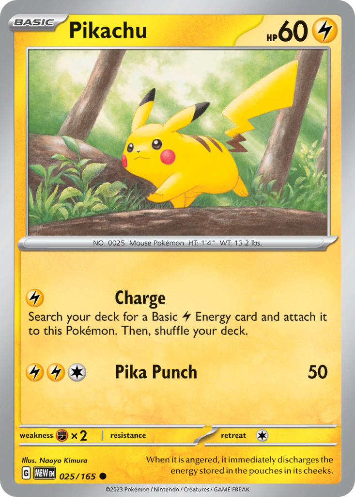 Pikachu (25/165) - 151 Pokémon Card