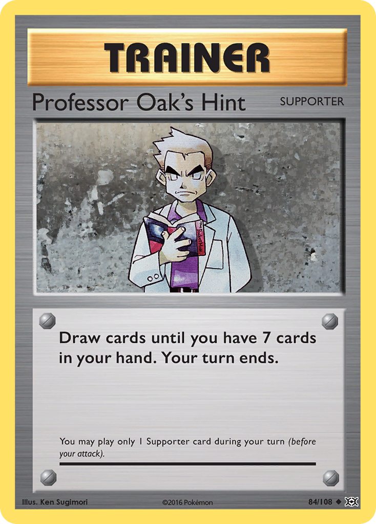 Professor Oak's Hint (Trainer: Supporter) (84/108) - Evolutions Pokémon Card