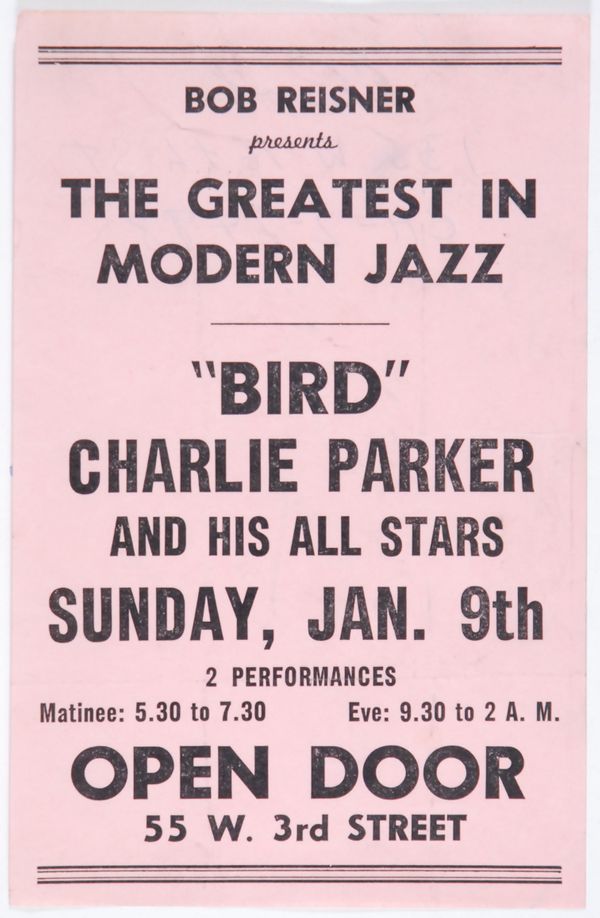 Charlie Parker and His All Stars at The Open Door PINK 1955