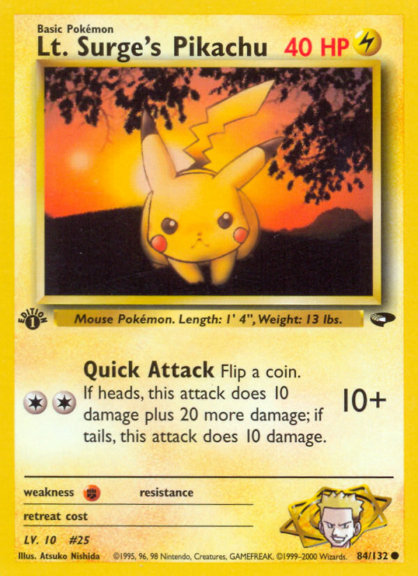 Lt. Surge's Pikachu (84/132) - Gym Challenge (1st Edition) Pokémon Card