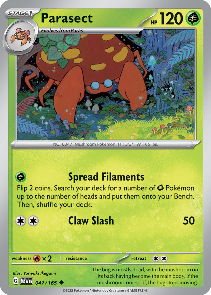 Parasect (47/165) - 151 Pokémon Card