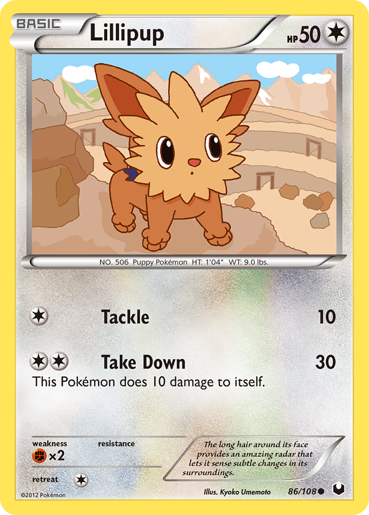 Lillipup (86/108) - Dark Explorers Pokémon Card