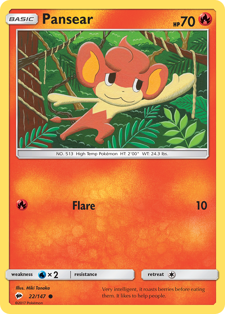 Pansear (22/147) - Burning Shadows Pokémon Card