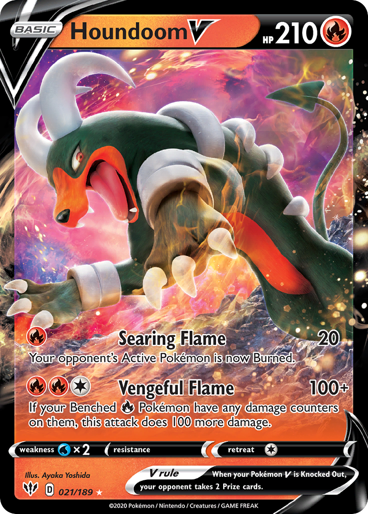 Houndoom V (21/189) - Darkness Ablaze Pokémon Card