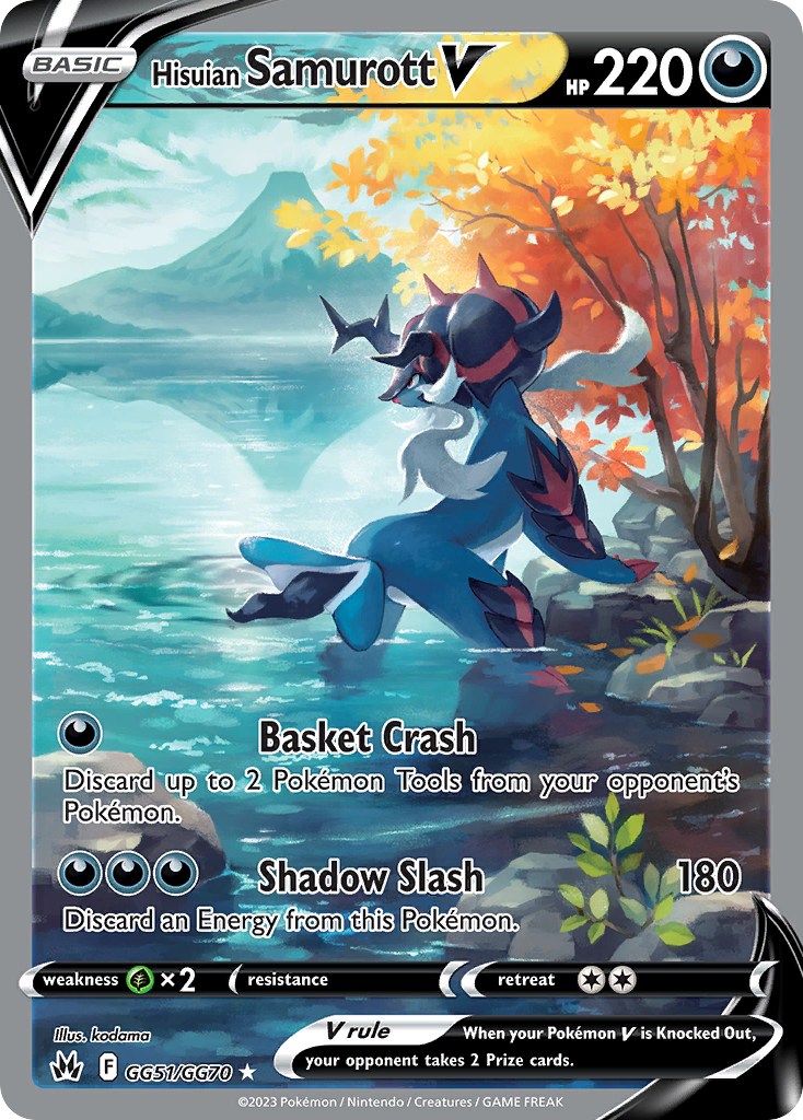 Hisuian Samurott V (GG51) - Crown Zenith Galarian Gallery Pokémon Card