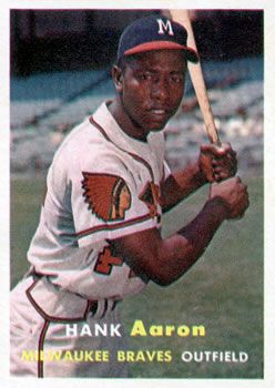 Hank Aaron 1957 Topps #20 Sports Card