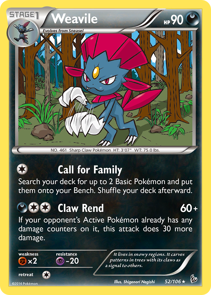 Weavile (52/106) - Flashfire Pokémon Card