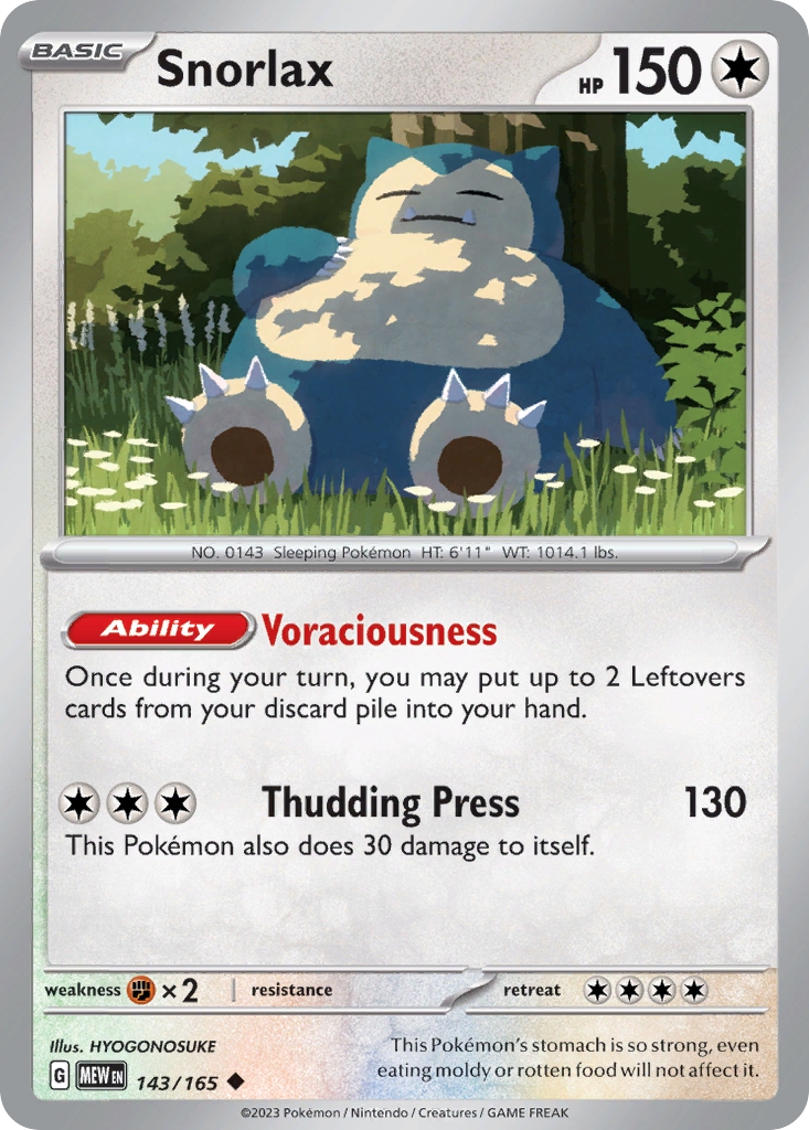 Snorlax (143/165) - 151 Pokémon Card