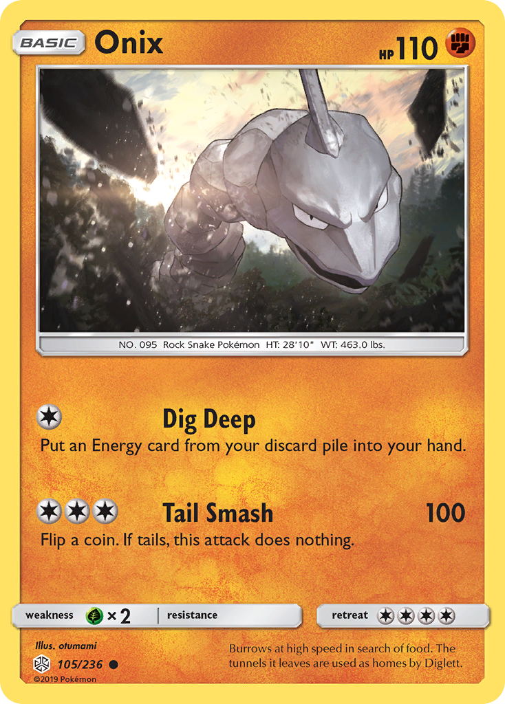 Onix (105/236) - Cosmic Eclipse Pokémon Card