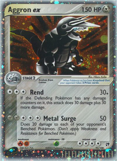 Aggron ex (95/100) - Sandstorm Pokémon Card