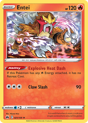 Entei (21/159) - Crown Zenith