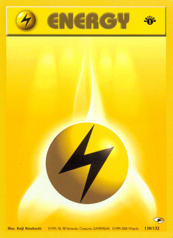 Lightning Energy (130/132) - Gym Heroes (1st Edition) Pokémon Card