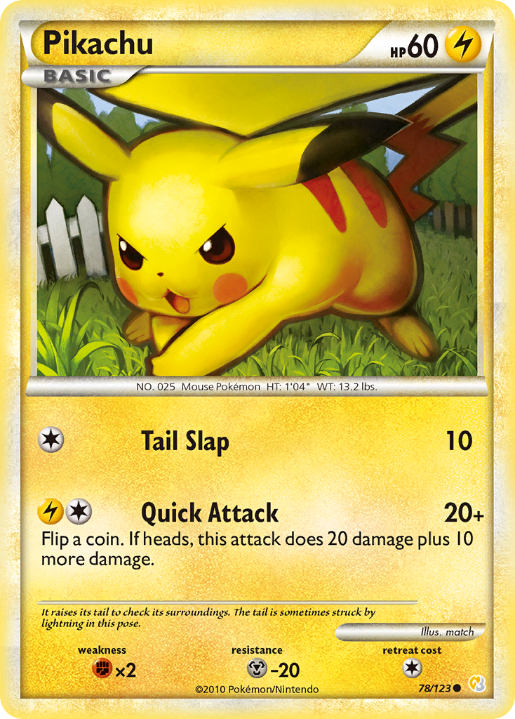 Pikachu (78/123) - HeartGold & SoulSilver Pokémon Card