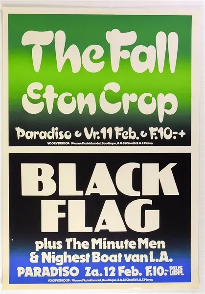 Raymond Pettibon. Black Flag at Stardust Ballroom. January 11, 1985