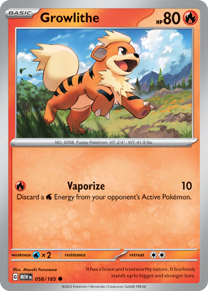 Growlithe (58/165) - 151 Pokémon Card