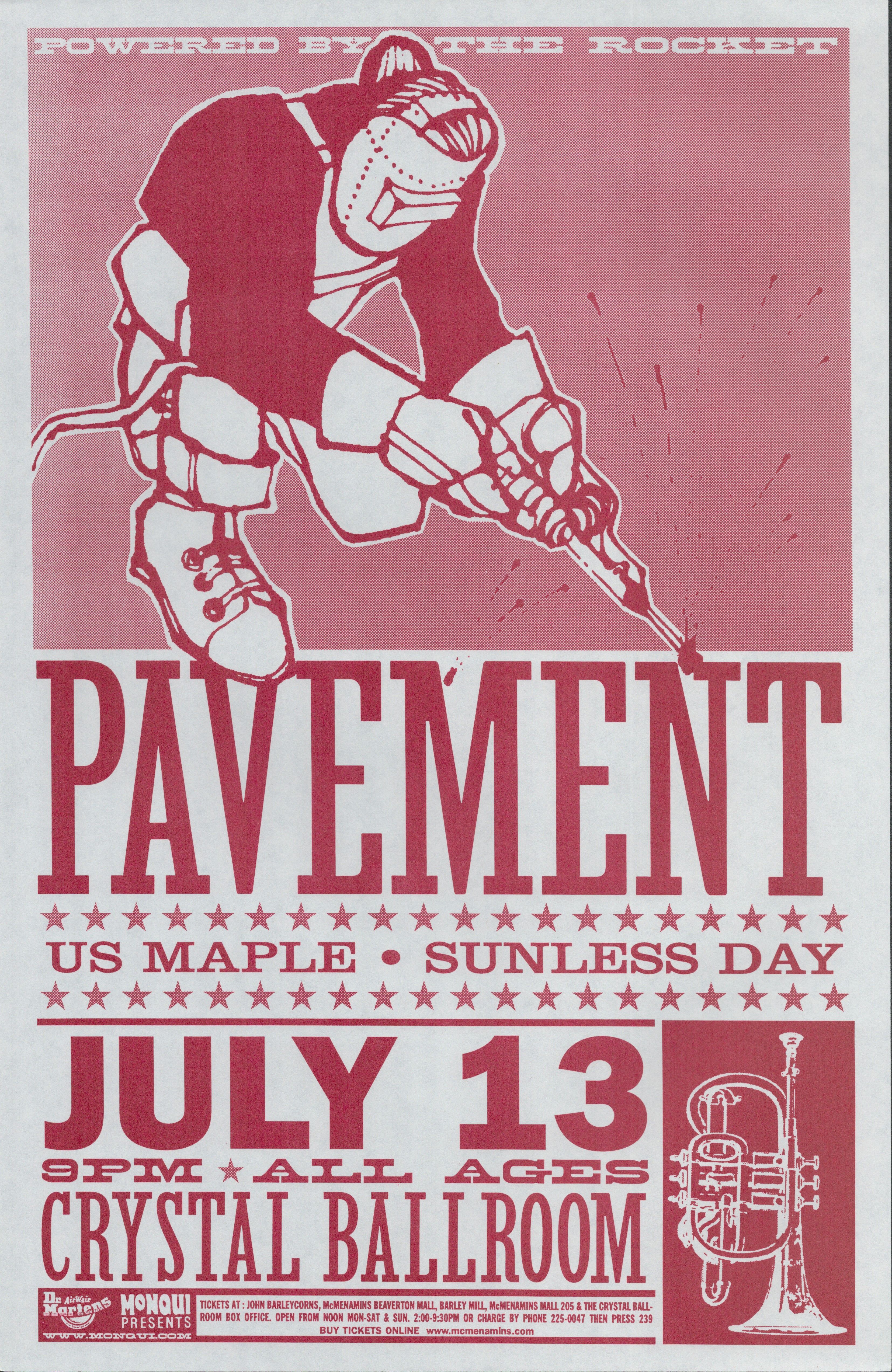 MXP-170.5 Pavement 1999 Crystal Ballroom  Jul 13 Concert Poster