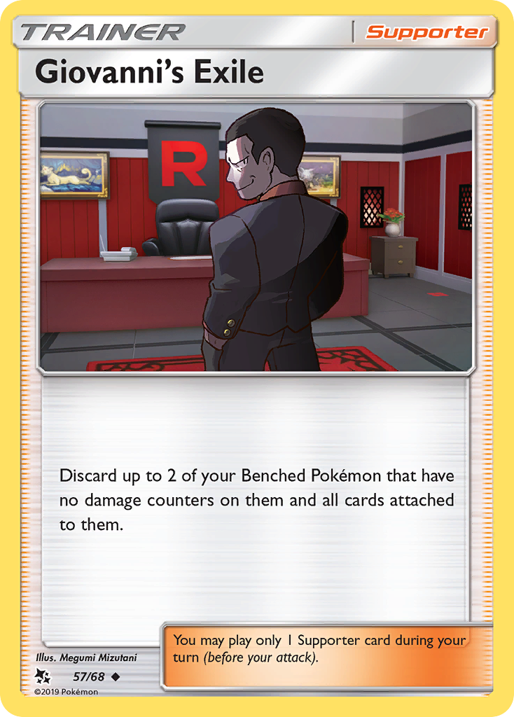 Giovanni's Exile (Trainer: Supporter) (57/68) - Hidden Fates Pokémon Card