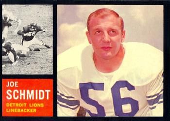 Joe Schmidt 1962 Topps #59 Sports Card