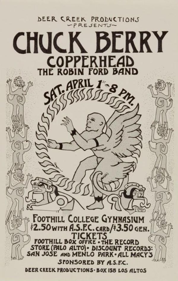 Chuck Berry Foothill College Gym Handbill 1969