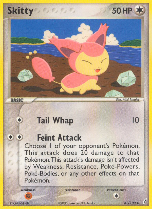 Skitty (41/100) - Crystal Guardians Pokémon Card