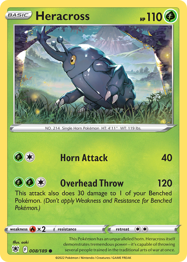 Heracross (8/189) - Astral Radiance Pokémon Card