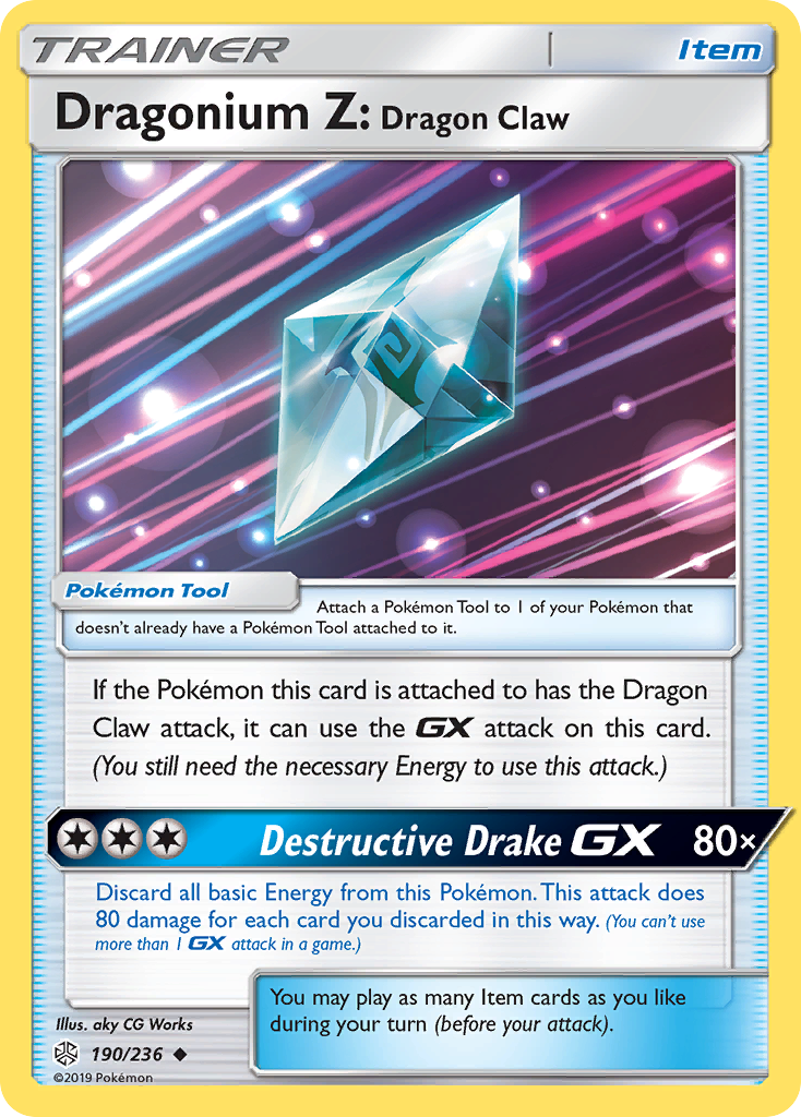 Dragonium Z: Dragon Claw (190/236) - Cosmic Eclipse Pokémon Card