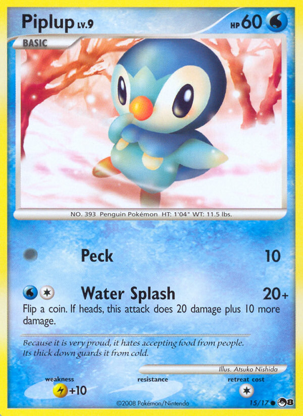 Piplup (15/17) - POP Series 8 Pokémon Card