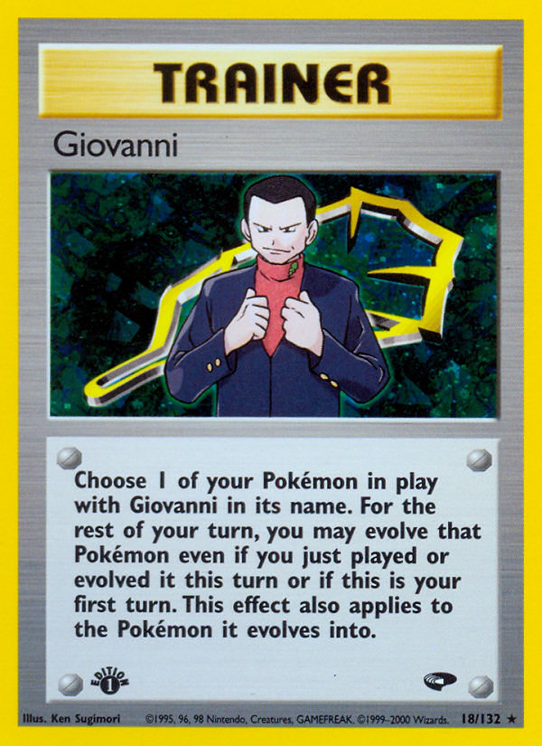 Giovanni (Trainer) (18/132) - Gym Challenge (1st Edition) Pokémon Card