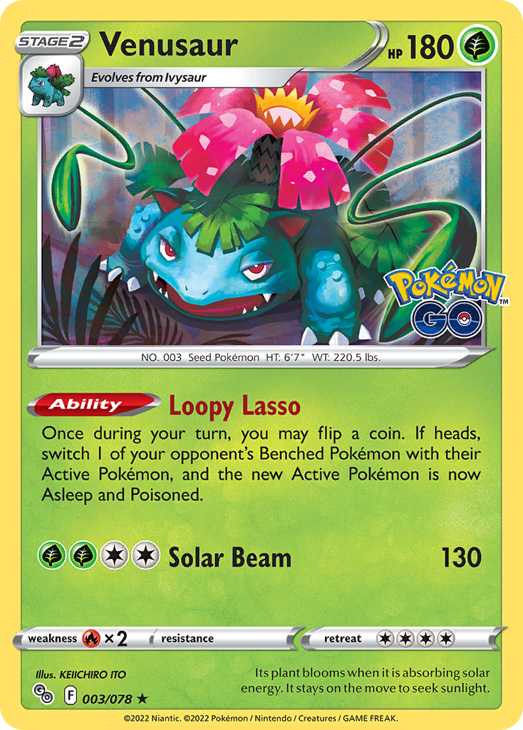 Venusaur (3/78) - Pokémon GO Pokémon Card