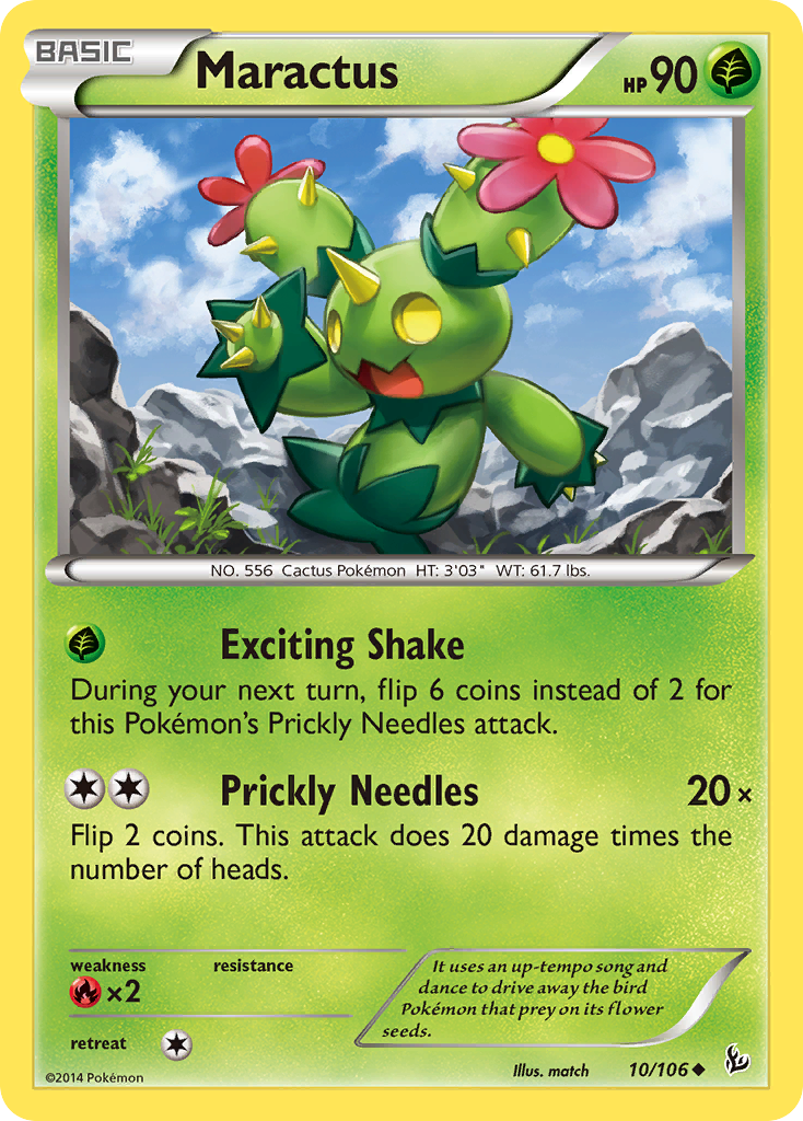 Maractus (10/106) - Flashfire Pokémon Card