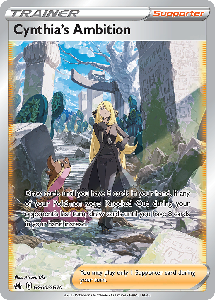 Cynthia's Ambition (Trainer: Supporter) (GG60) - Crown Zenith Galarian Gallery Pokémon Card