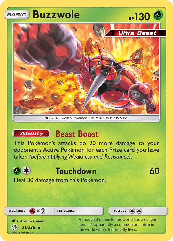 Buzzwole (21/236) - Cosmic Eclipse Pokémon Card